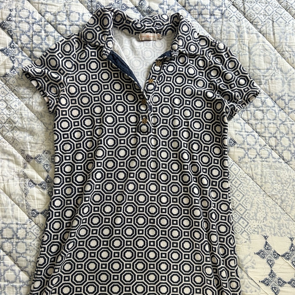 Tory Burch Black and White Hexagon Dress